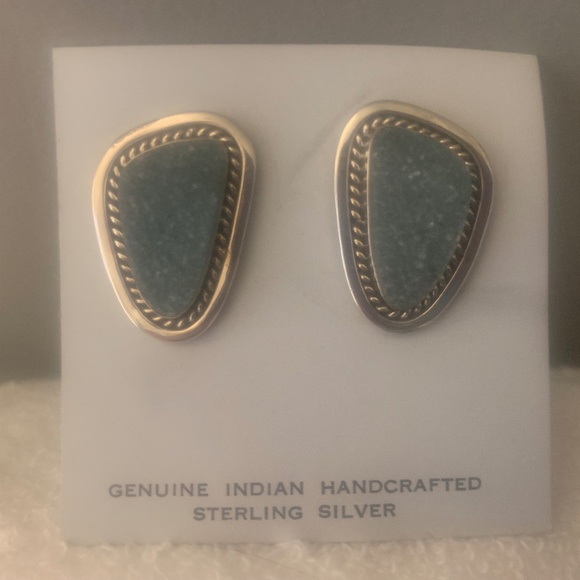 Druzi Quartz Handcrafted Genuine Indian Sterling Silver Earrings - Picture 3 of 8